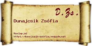 Dunajcsik Zsófia névjegykártya