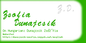 zsofia dunajcsik business card